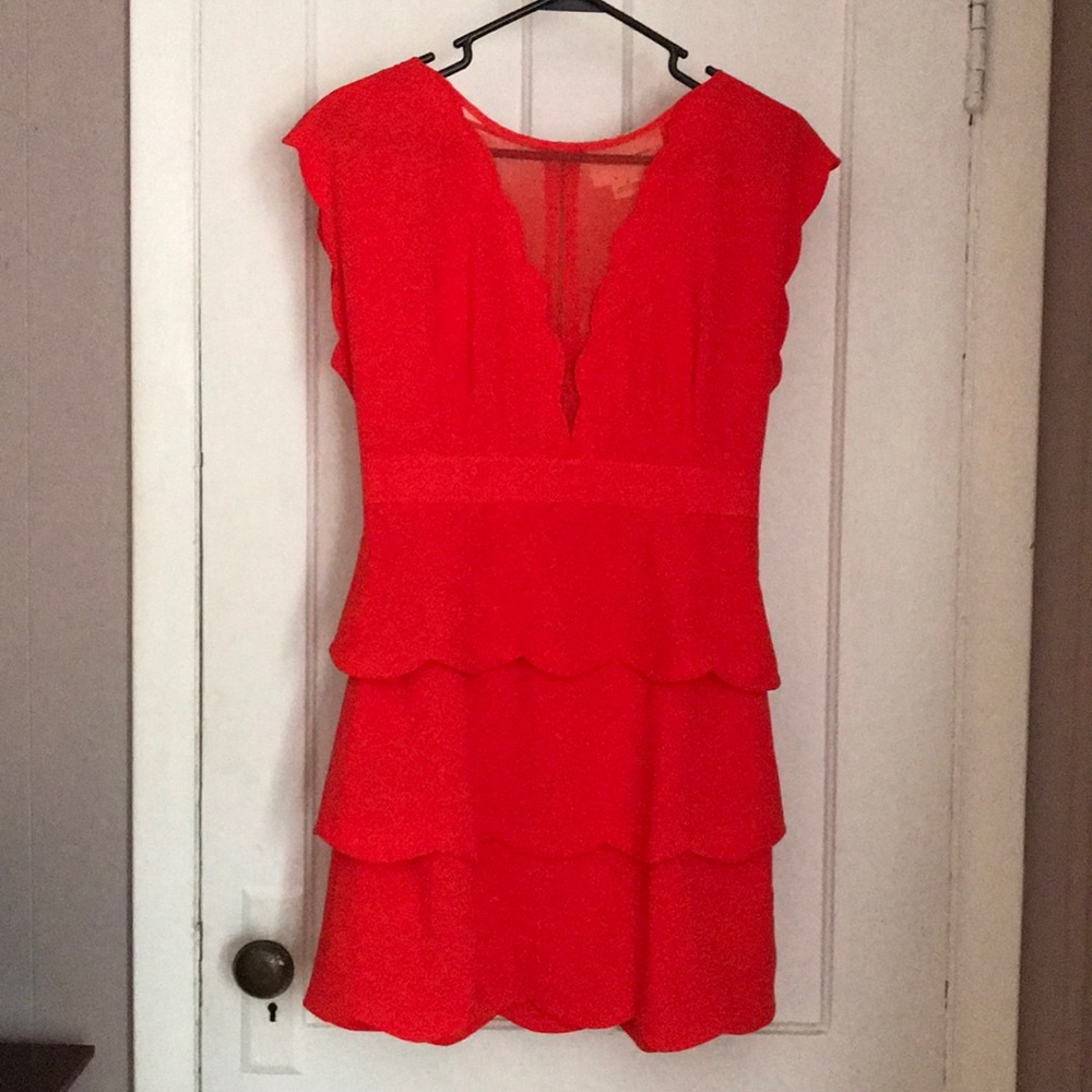 UO Coincidence & Chance orange scallop dress